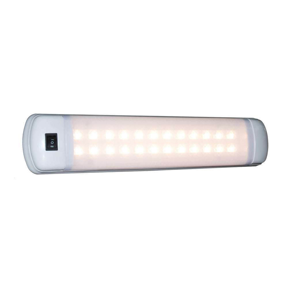 12 24V Fluorescent Style Interior Twin LED Strip Light with Switch 405mm Furneaux Riddall